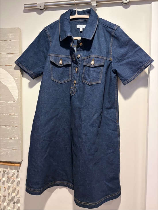 LOFT Dresses & Skirts - NWT LOFT Outlet Dark Wash Denim Polo Shirt Dress. Offers Welcome!